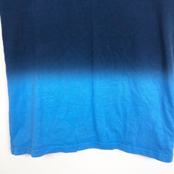 A BATHING APE | Two Tone Blue Dip Dye Ombré Bape Graphic Tee Men’s Size Small - Picture 4 of 8
